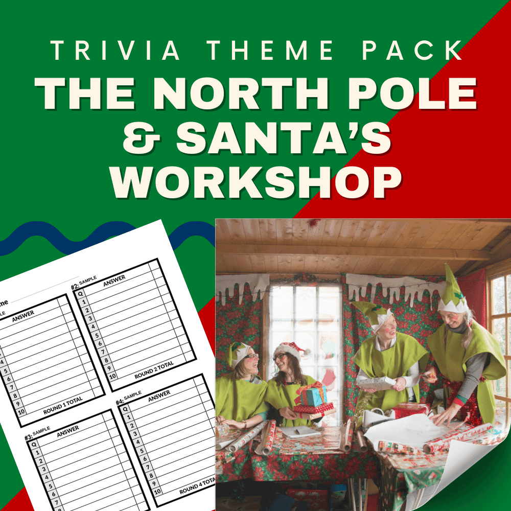 The North Pole & Santa’s Workshop Printable Trivia Questions and Answers for Pub Quiz.